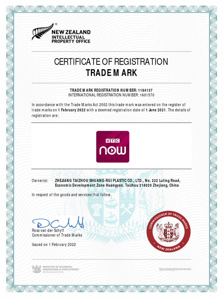Nong Chik Trade Mark Registration 1184137 | PDF