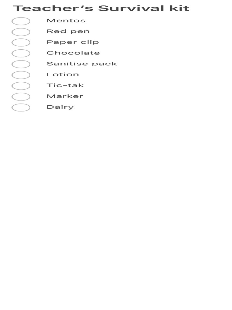 Teacher’s Survival Kit | PDF