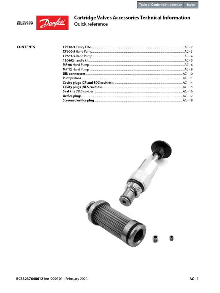 ICS Cartridge Valves Accessories Technical Information PDF