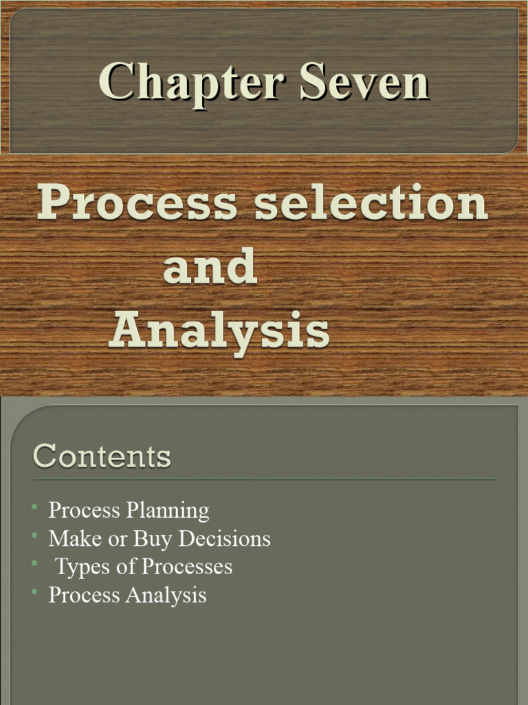 Process Planning and Make-or-Buy Decisions | PDF | Supply Chain ...