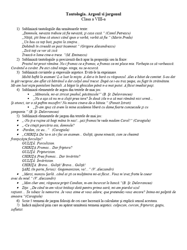 Tautologia. Argoul Si Jargonul | PDF