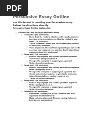 Persuasive Essay Outline