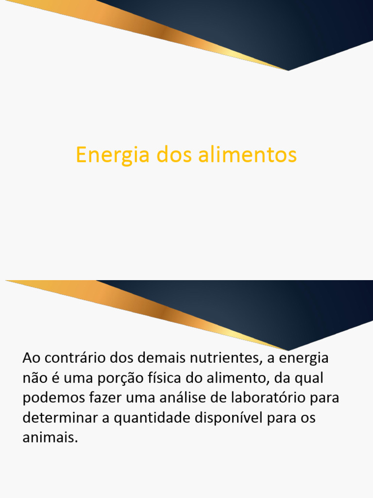 Energia dos Alimentos e Digestibilidade | PDF