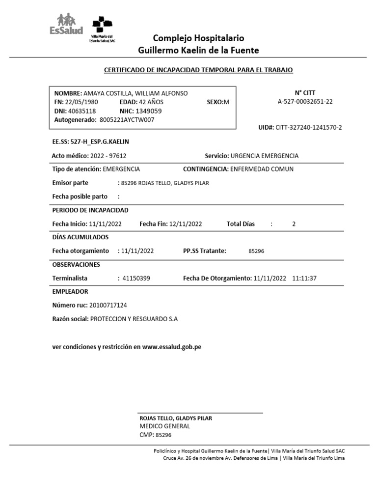 Descanso Medico 2022 | PDF