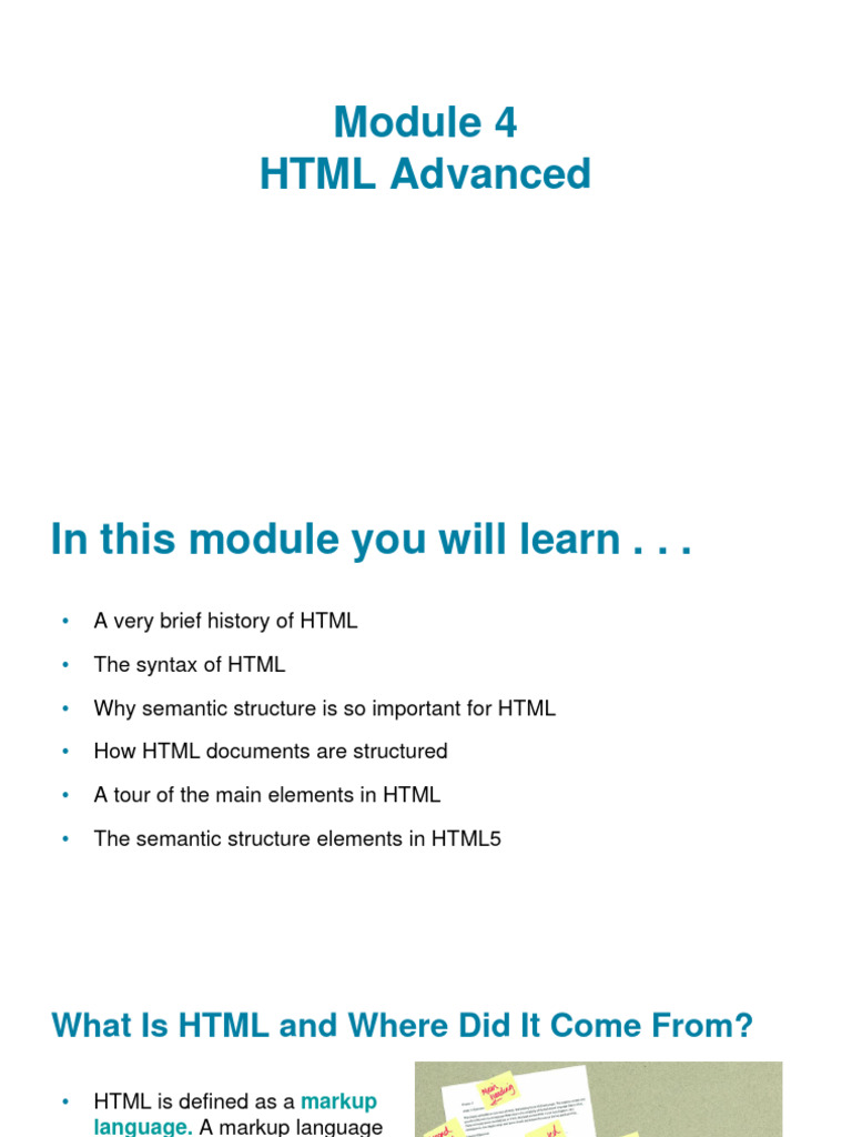 Module 4 HTML Advanced | PDF