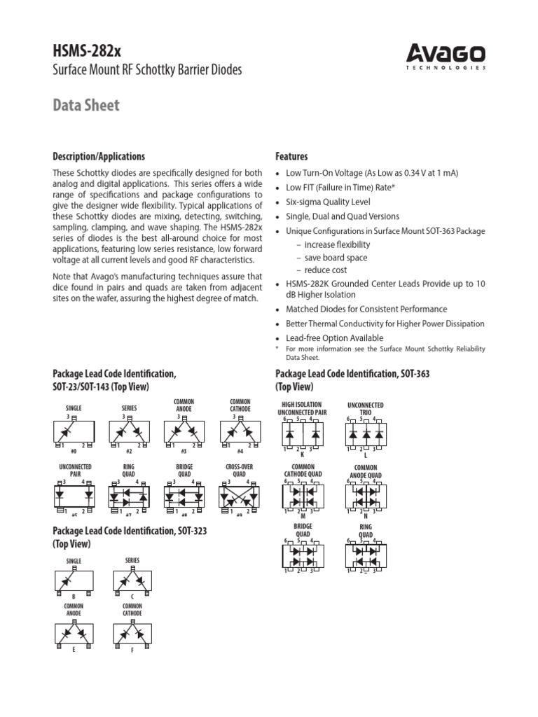 Schottky HSMS-282x | PDF