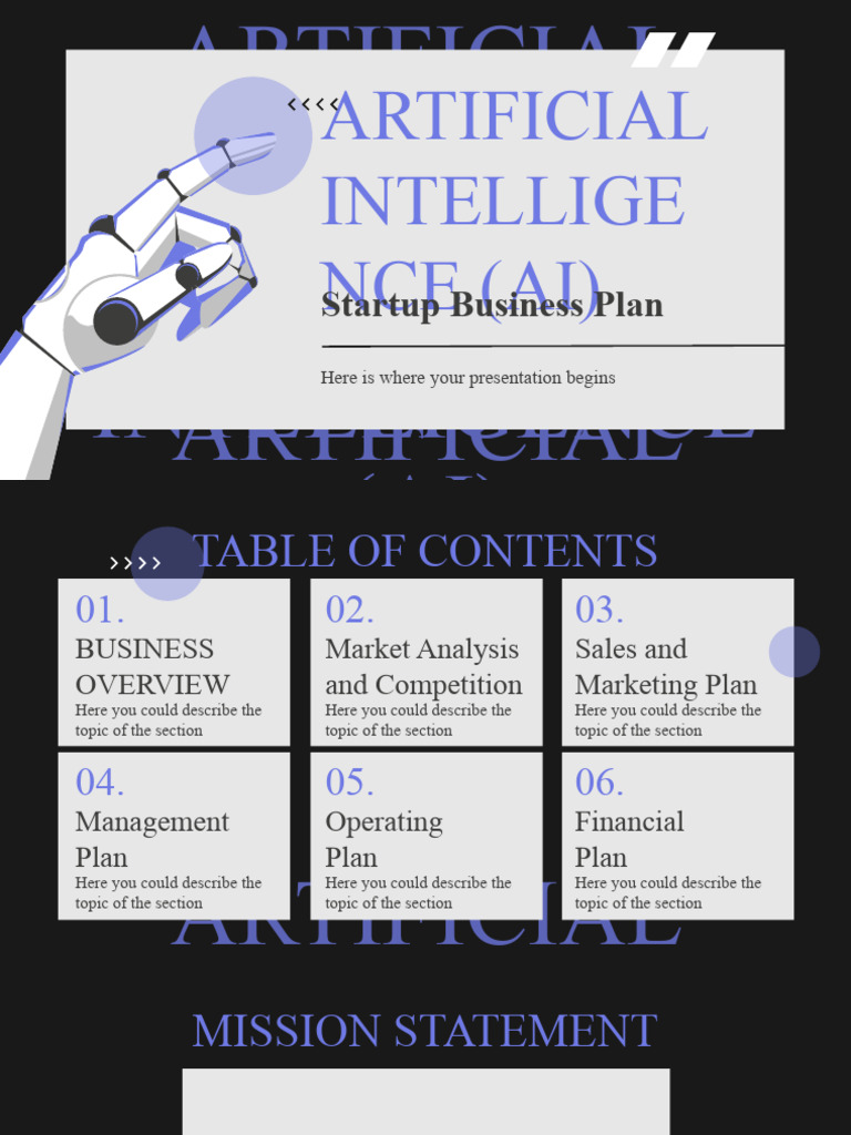 Artificial Intelligence (AI) Startup Business Plan | PDF