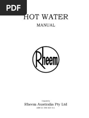 Rheem Hot Water Manual | PDF | Water Heating | Natural Gas