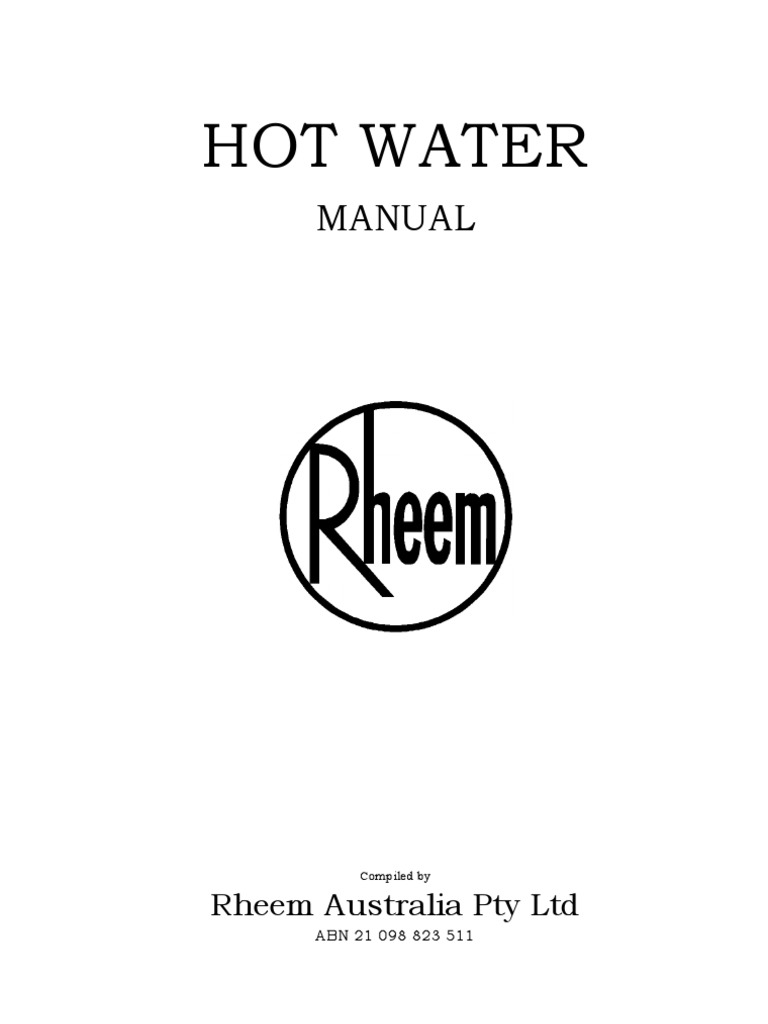 Rheem Hot Water Manual | PDF | Water Heating | Natural Gas