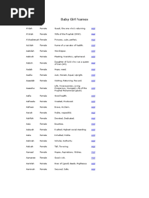 A-Z Muslim Baby Girl Names