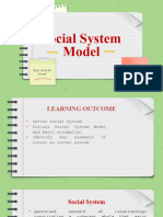 Social System Model: Here Starts The Lesson!
