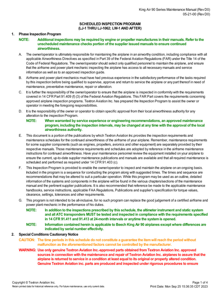 05-21-00 - Scheduled Inspection Program | PDF