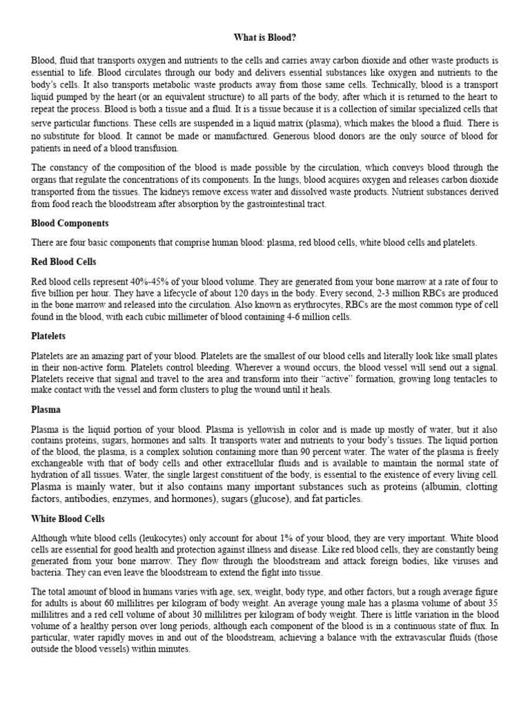 what-is-blood-pdf-blood-blood-cell