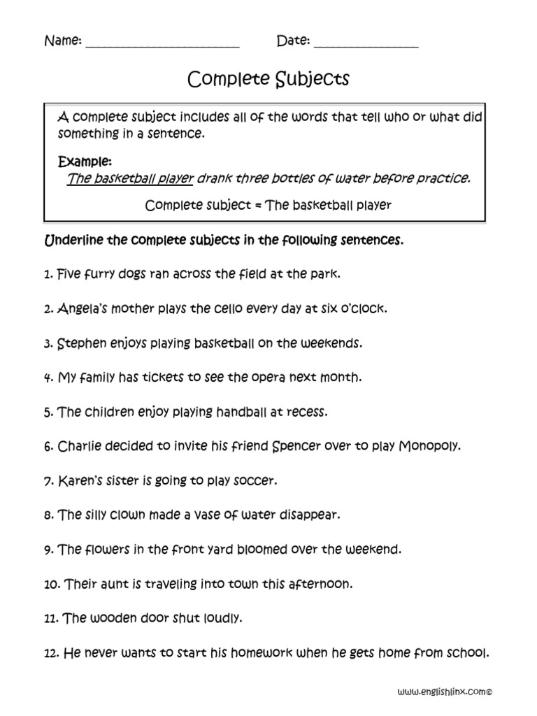 Grade 2 English Worksheet 1 | PDF