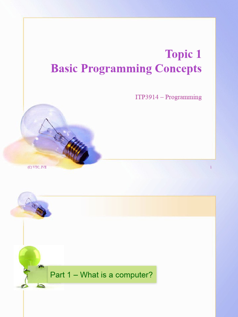 1 Basic Programming Concepts | PDF