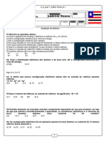 AVALIAÇÃO QUIMICA 1 ANO DEZEMBRO