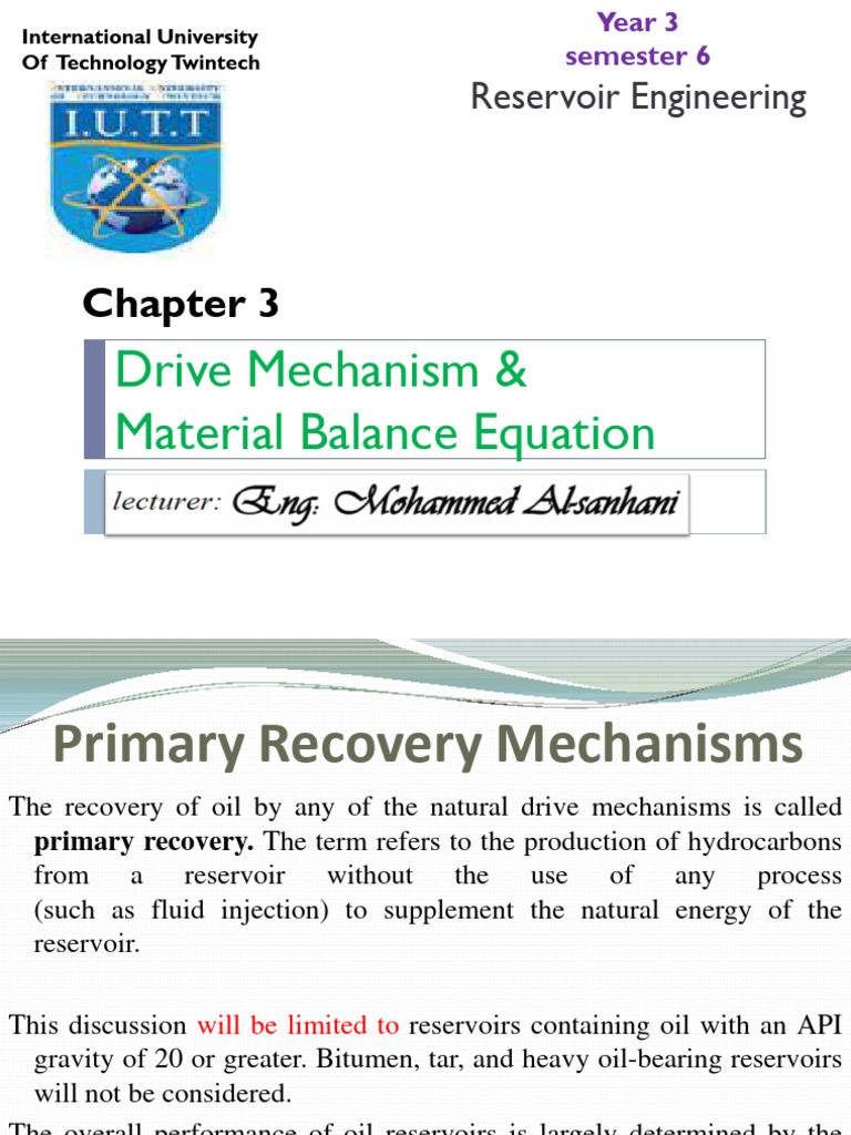 Drive Mechanisms in Oil Recovery | PDF | Petroleum Reservoir ...