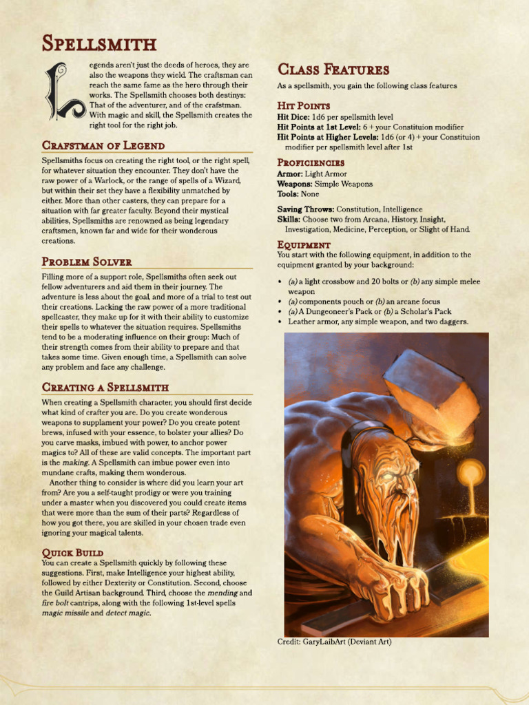 Spell Smith Class PDF
