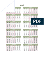 Calendario Anual 2016-2025 (De Lunes A Domingo)