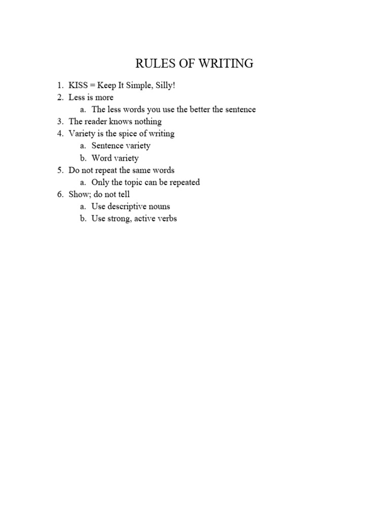 Rules of Writing | PDF