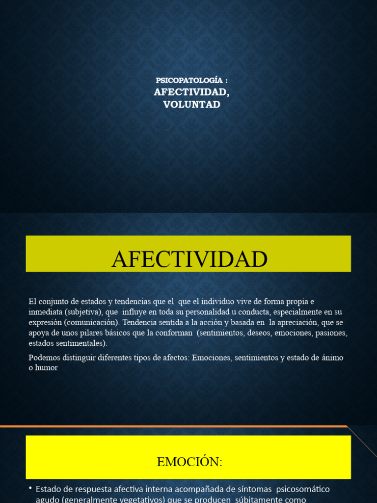 Psicopatologia de La Afectividad y Voluntad | PDF | Relaciones ...