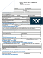 Formato Único de Vinculación Persona Natural: Operaciones Internacionales