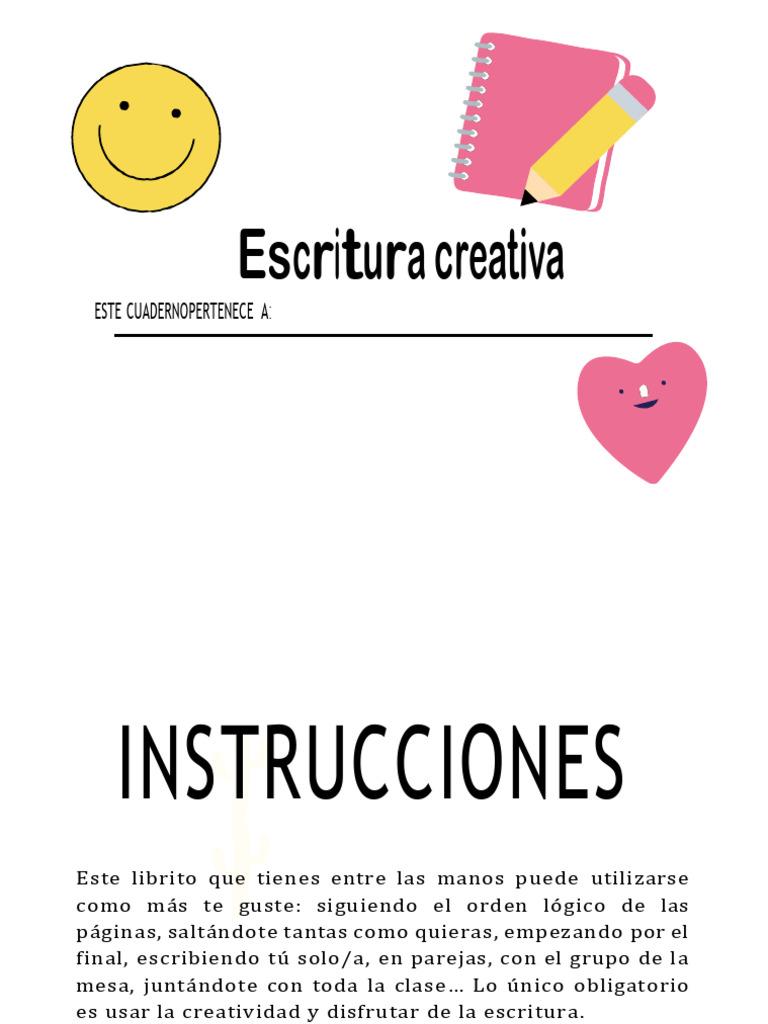 Cuaderno de Escritura Creativa | PDF | Estudios de idiomas extranjeros