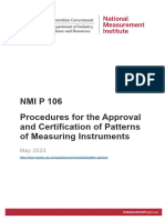 NMI P 106 Procedures For The Approval and Certification of Patterns of Measuring Instruments