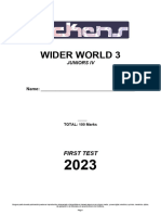 J4 - Wider World 3 - Test 1 - 2023