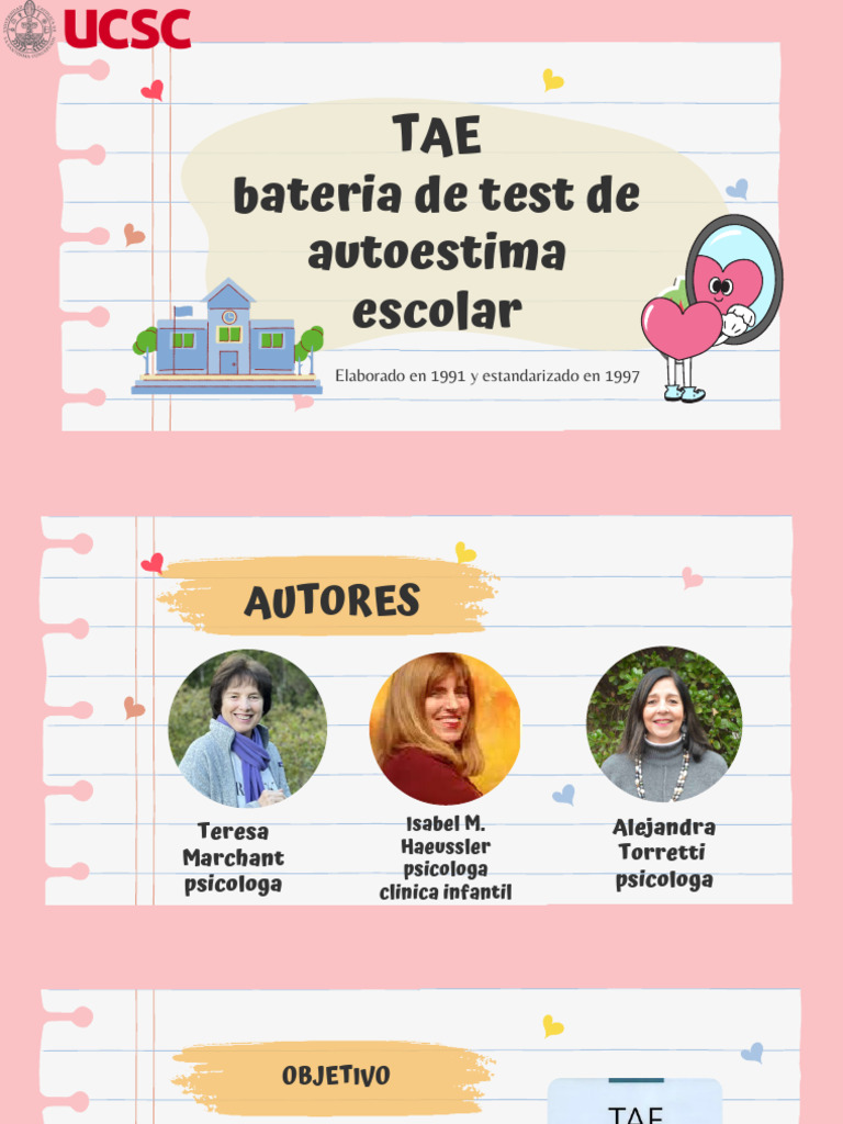 Test TAE de Autoestima Escolar | PDF | Autoestima | Sicología