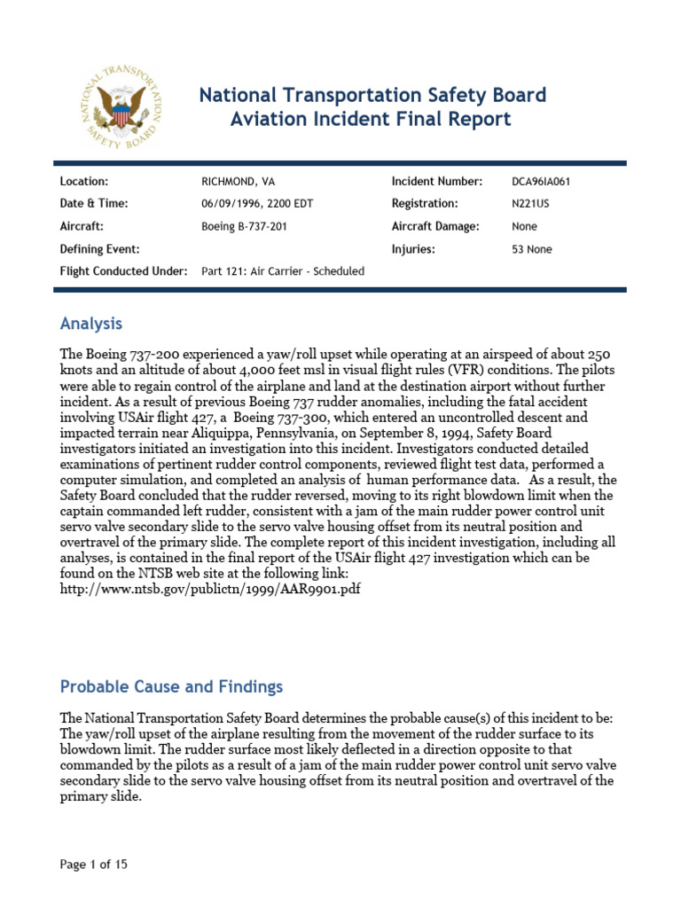1996 Eastwind 517 PDF Aircraft Flight Control System Aeronautics