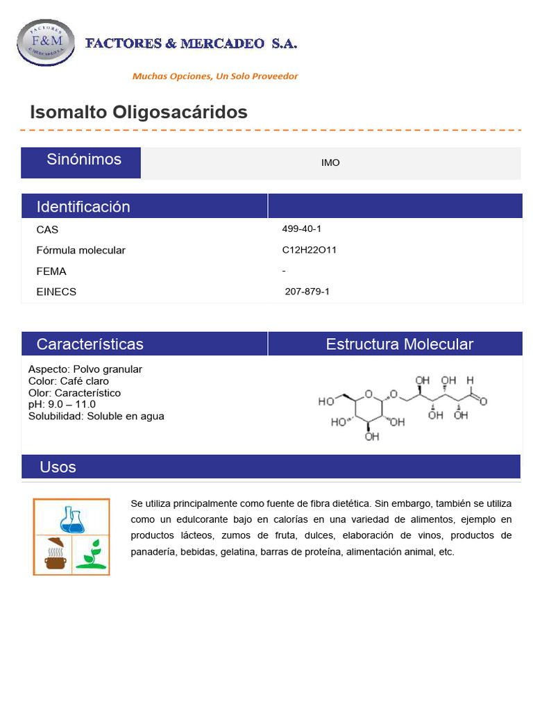 Isomalto Oligosacaridos | PDF