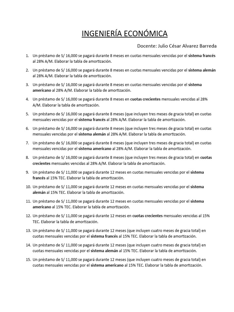 Tablas de Amortización de Préstamos | PDF | Finanzas y dinero