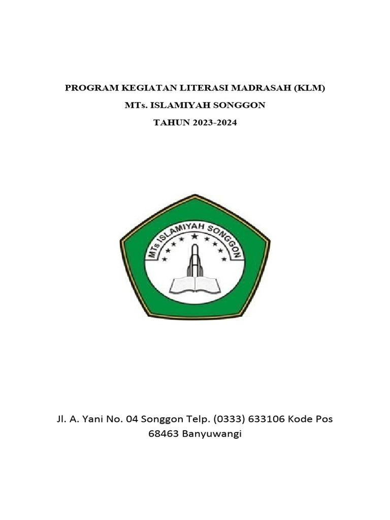 Contoh Program Literasi Madrasah 2023 | PDF