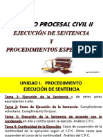 Derecho Procesal Civil Ejecución de Sentencia, Periodo Acasemico I-2023. Unidad I