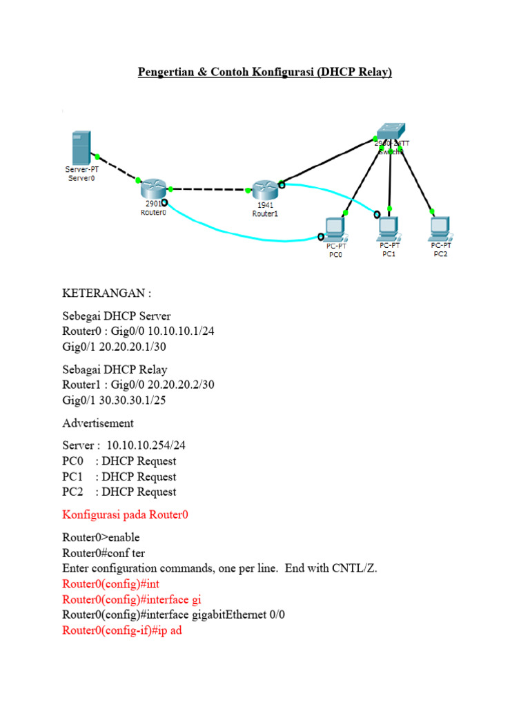 Konfigurasi DHCP Relay 2 Router | PDF