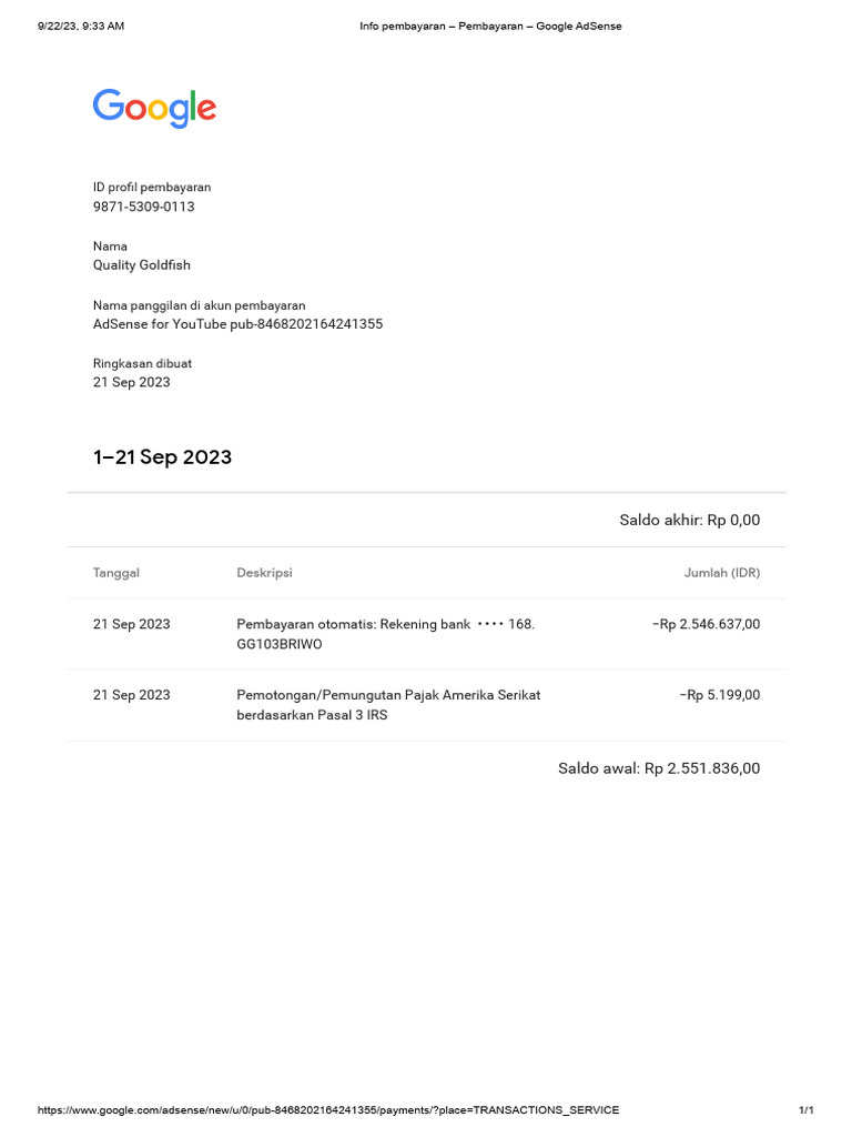 Konfirmasi Pembayaran Google AdSense: Panduan Lengkap dari Awal hingga Akhir