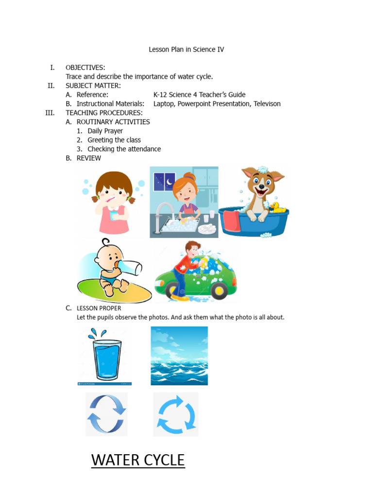 Parts Of Lesson Plan In Science