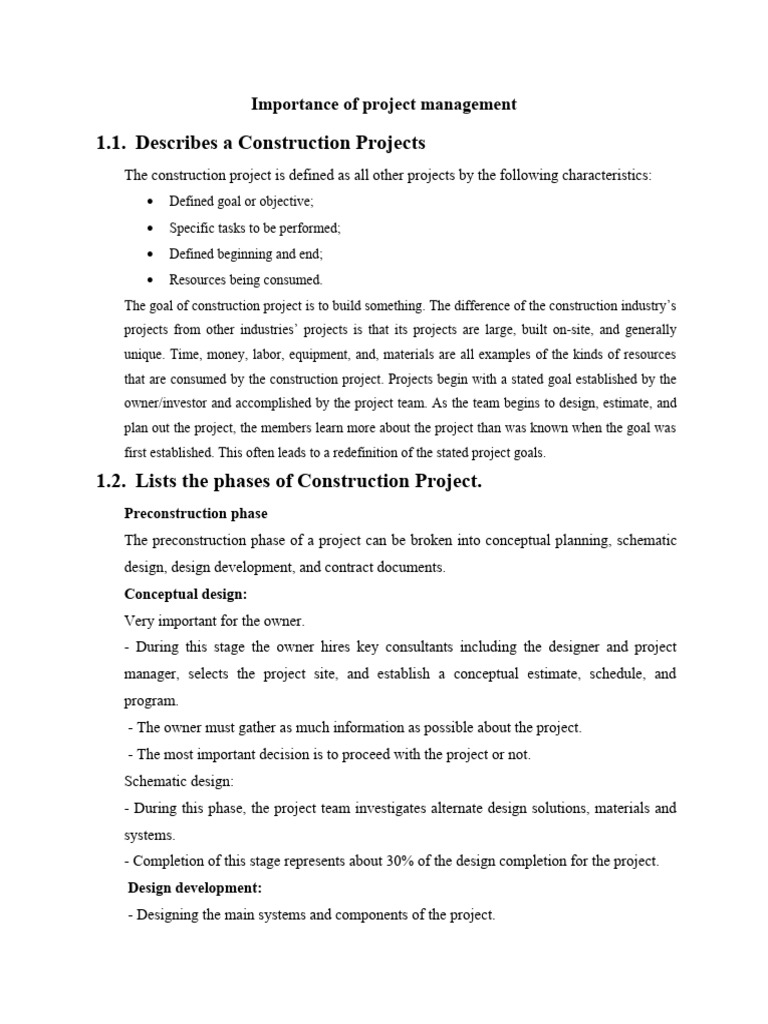 Importance of Project Management | PDF | Finance & Money Management | Art