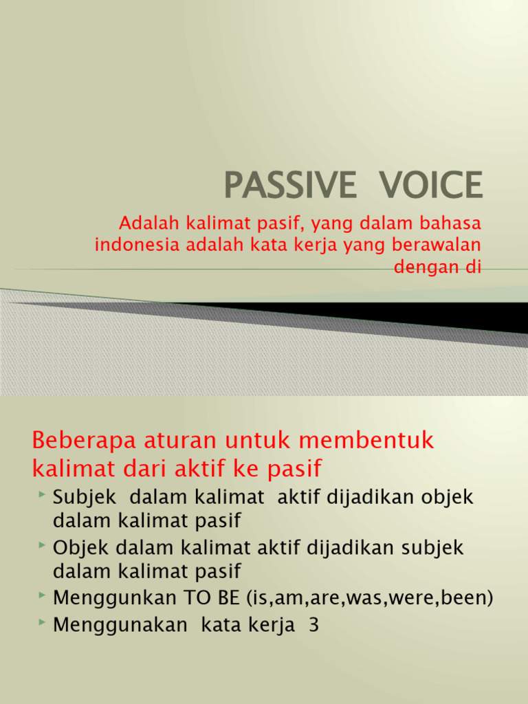 Passive Voice | PDF | Language Arts & Discipline
