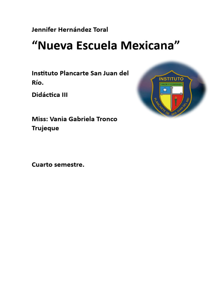 Nueva Escuela Mexicana Pdf