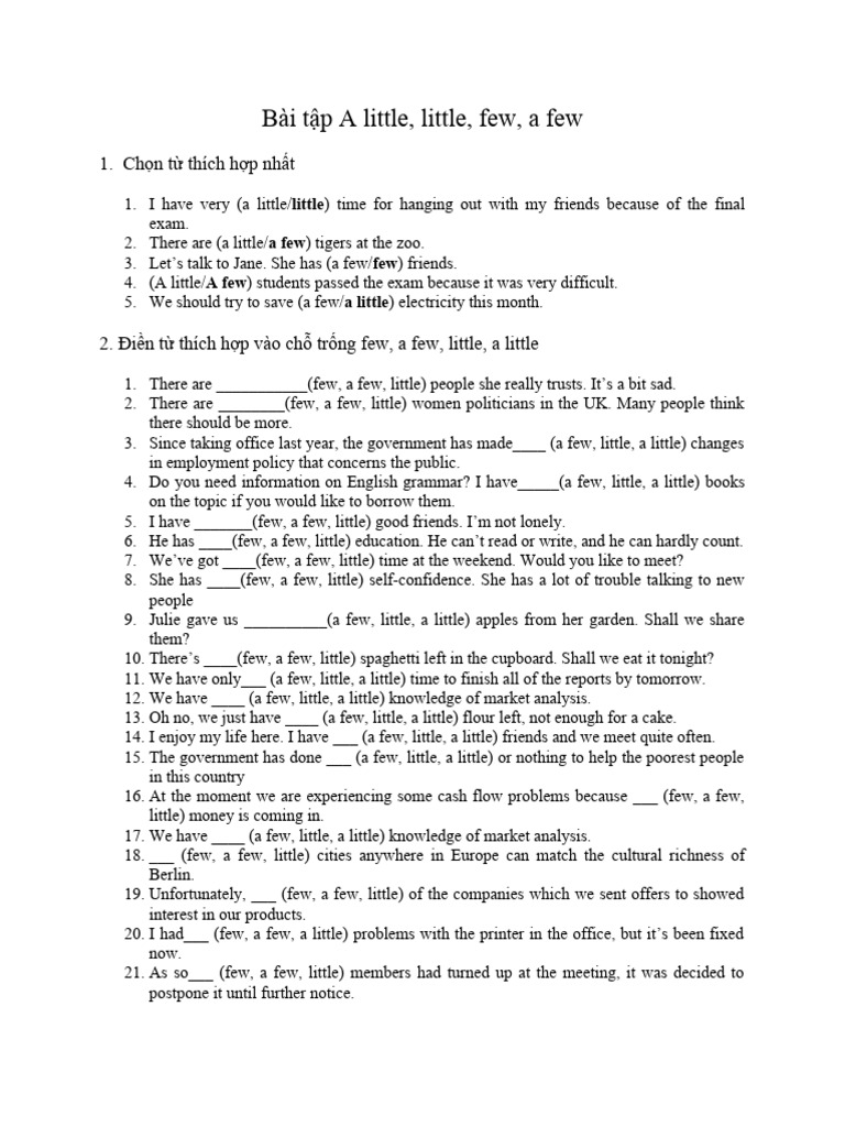 A Little, Little, Few, A Few | PDF