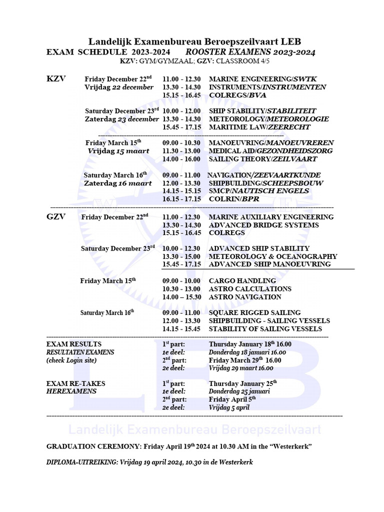 Examenrooster 20232024 Final PDF