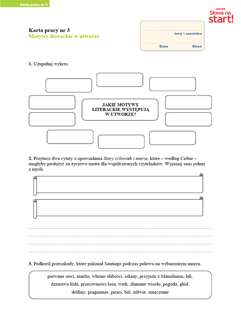 Stary Człowiek I Morze Cv Stary Czlowiek I Morze Lektura | PDF