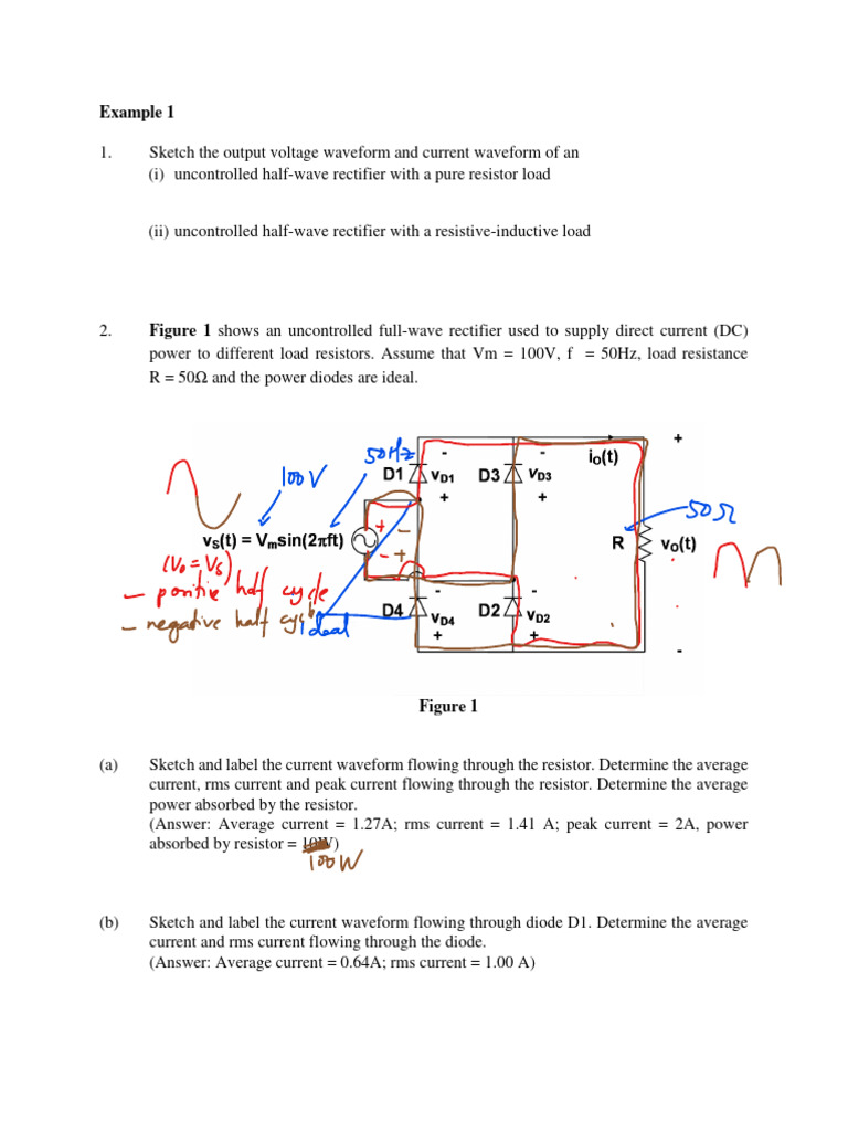 Example 1 Uncontrolled Rectifier Question (Perdana) PDF