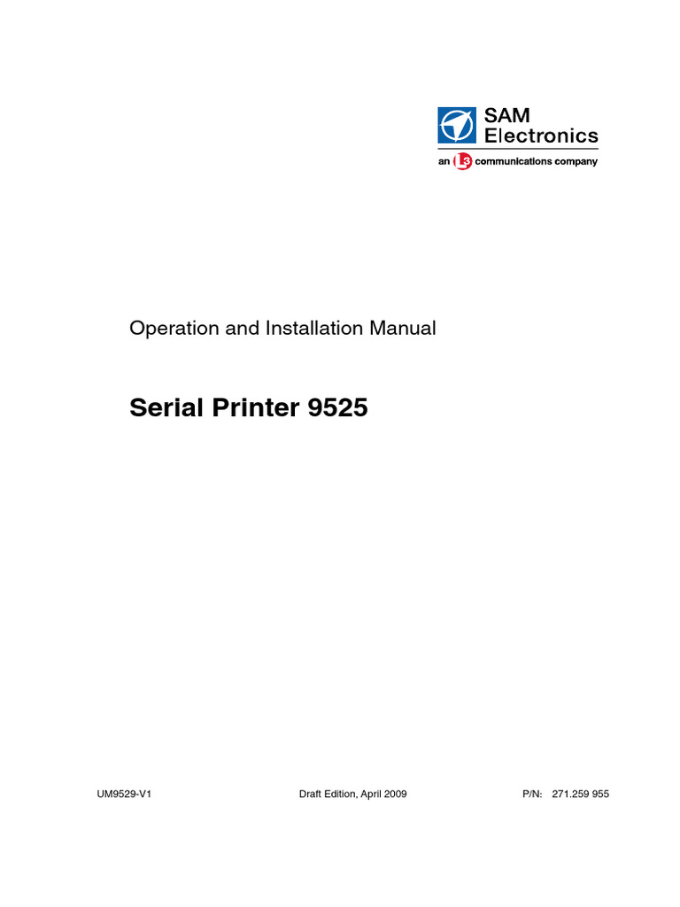 SAM 9525 Manual-Draft Ed.3 | PDF
