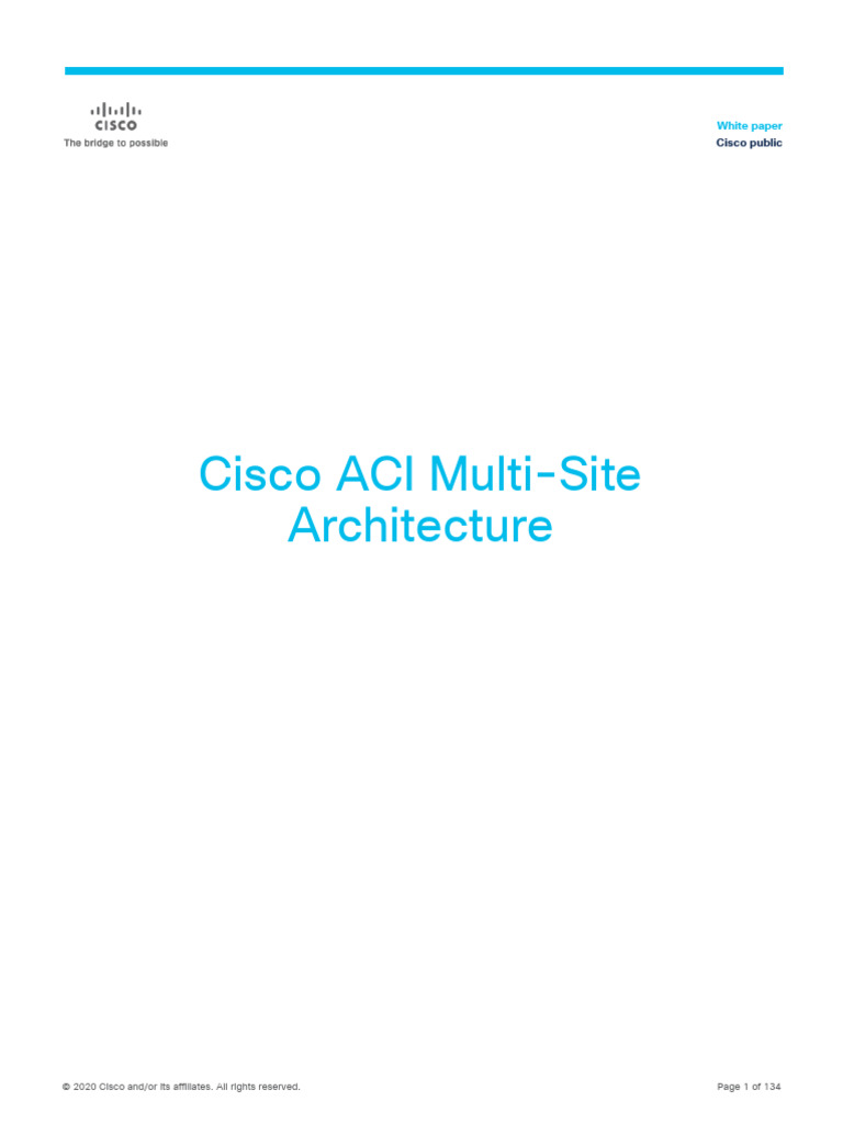 Cisco ACI Multi-Site Architecture | PDF | Computer Network | Network ...