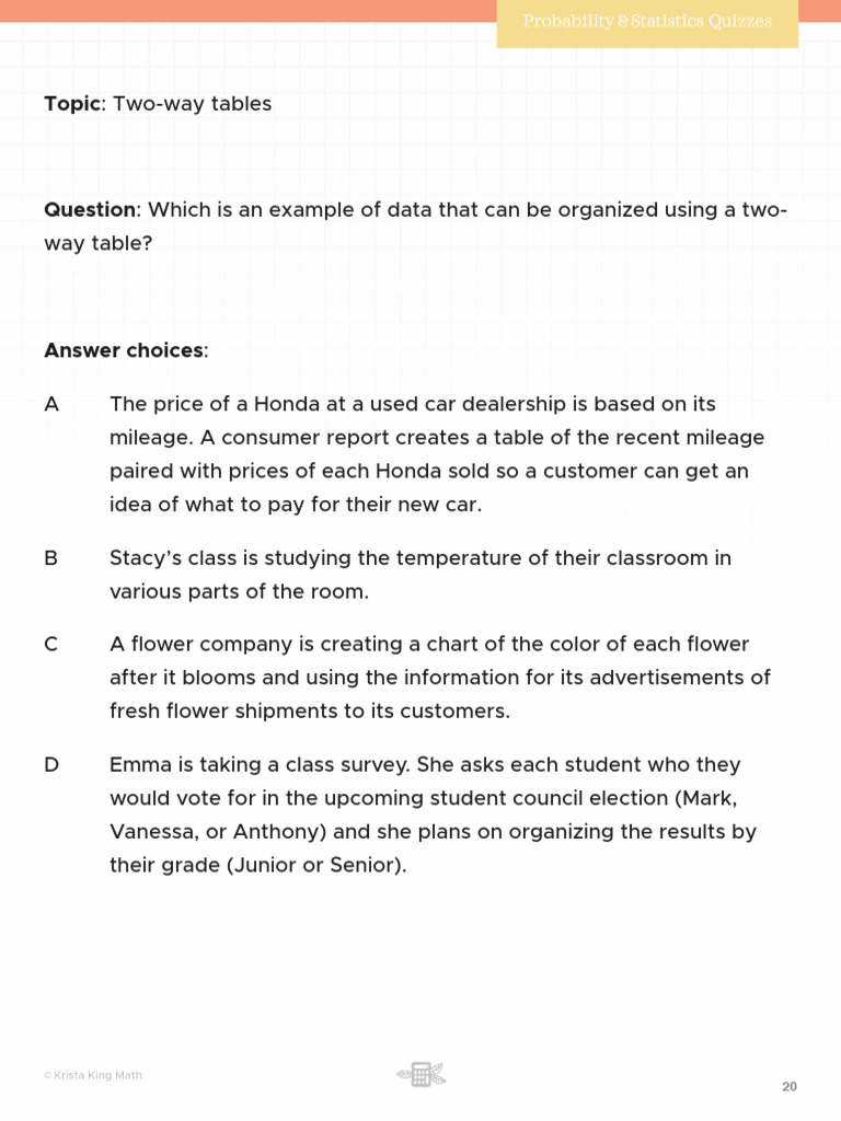Two-Way Tables | PDF