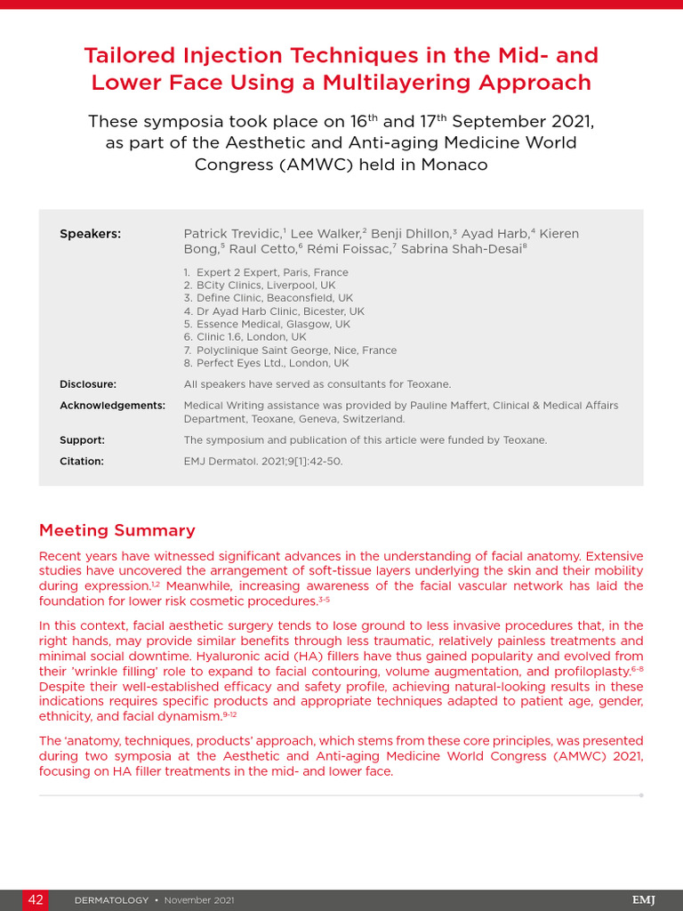 Redensity 2 Injection Techniques in SG | PDF | Human Anatomy