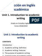 Week 1 - Unit 1 - Introduction To Academic Writing